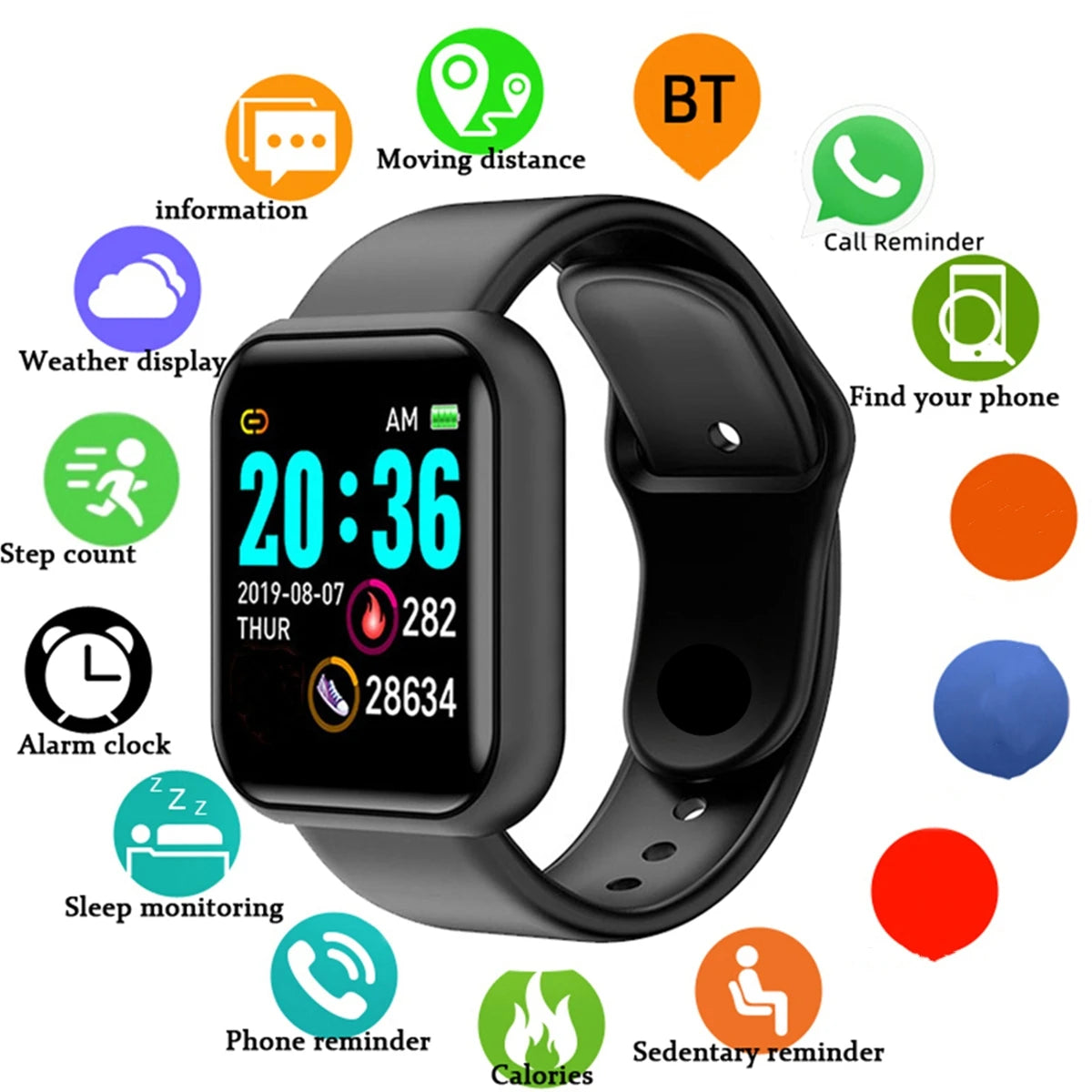 Affordable Smartwatch for Fitness Tracking and Message Notifications