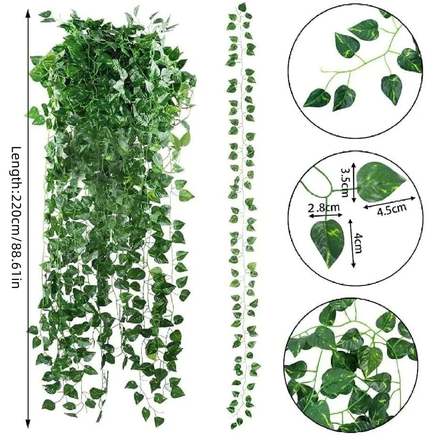 Artificial Green Ivy Leaf Garland - DIY Garden & Home Decor