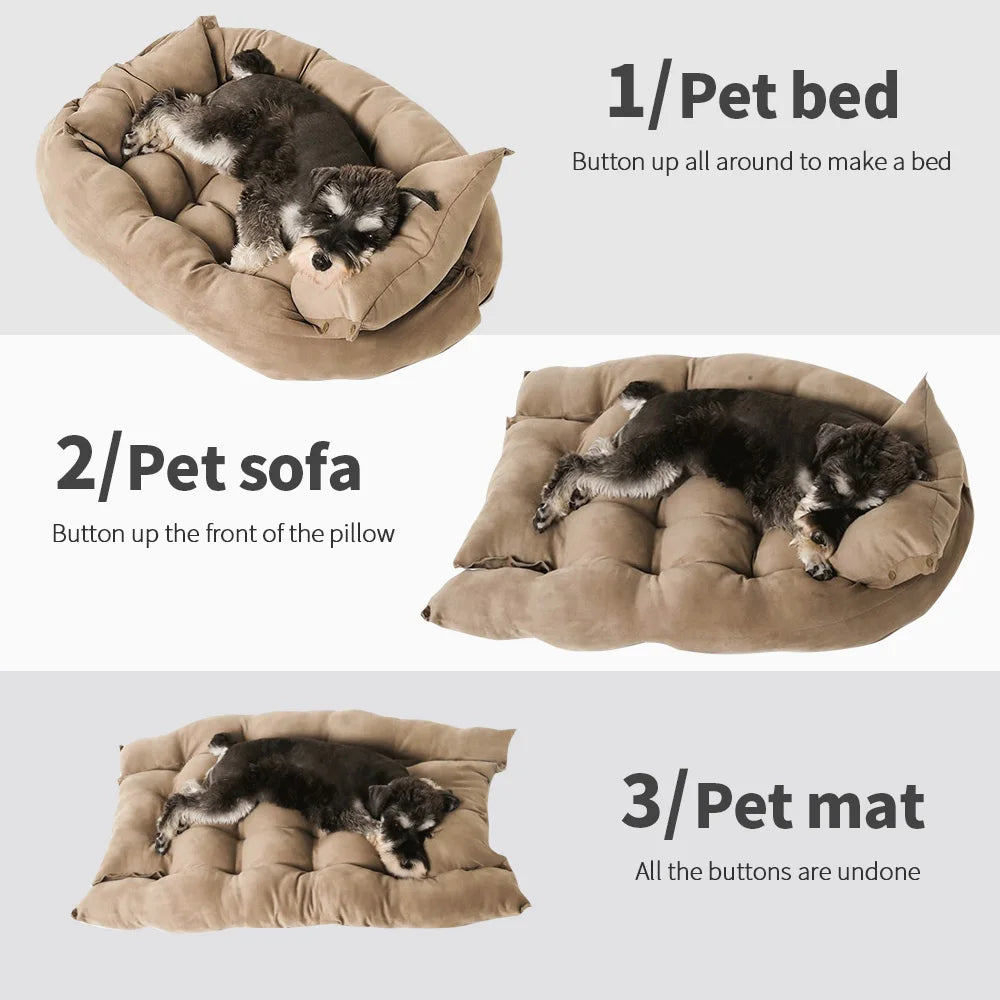 3-in-1 Dog Bed - Warm Winter Pet Sleeping Mat for Cats Dogs - Image 5