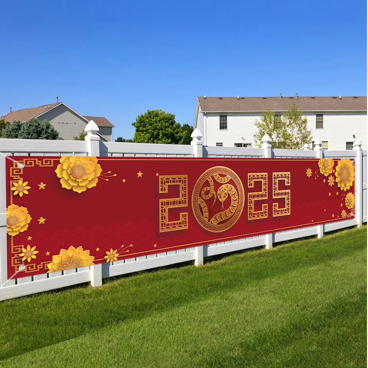 Happy New Year 2025 Banner - Gold Party Backdrop Decoration - Image 3