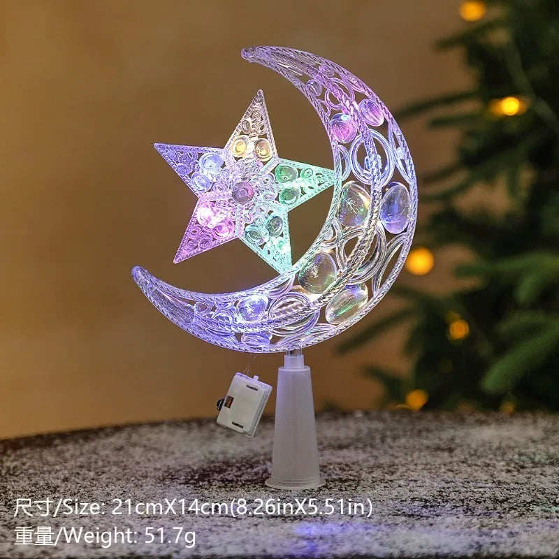 LED Christmas Tree Star Topper - Lighted Tree Top Decoration 15cm