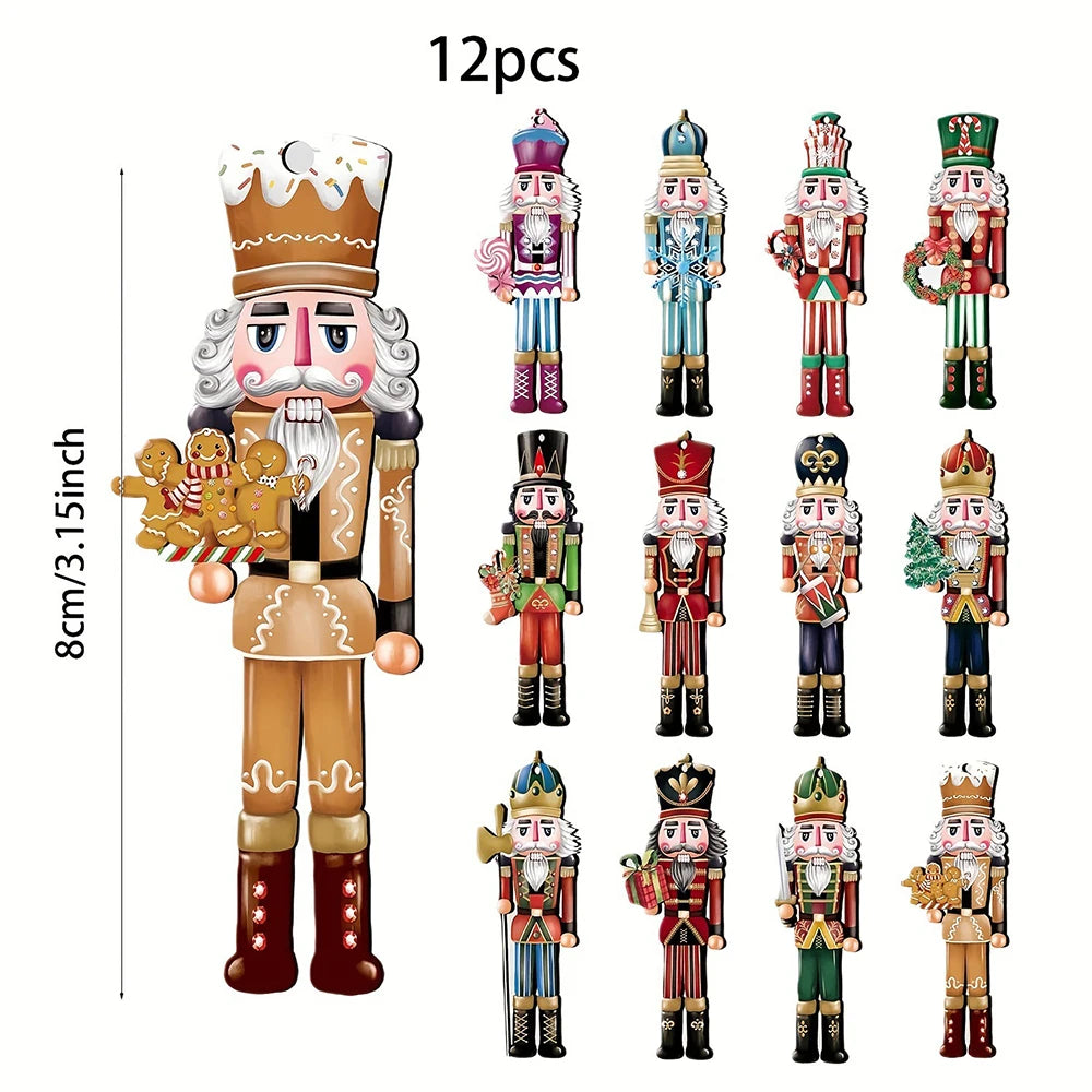 12PCS Nutcracker Wooden Decorative Set - Christmas Gift - Party - Image 5