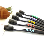 Bamboo Charcoal Toothbrush Set - 10 Pack Soft Bristle for Family - Image 4