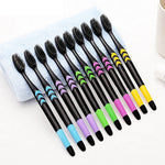 Bamboo Charcoal Toothbrush Set - 10 Pack Soft Bristle for Family