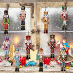 Nutcracker Christmas Ornaments 12 Pack - Wooden Tree Decorations - Image 3