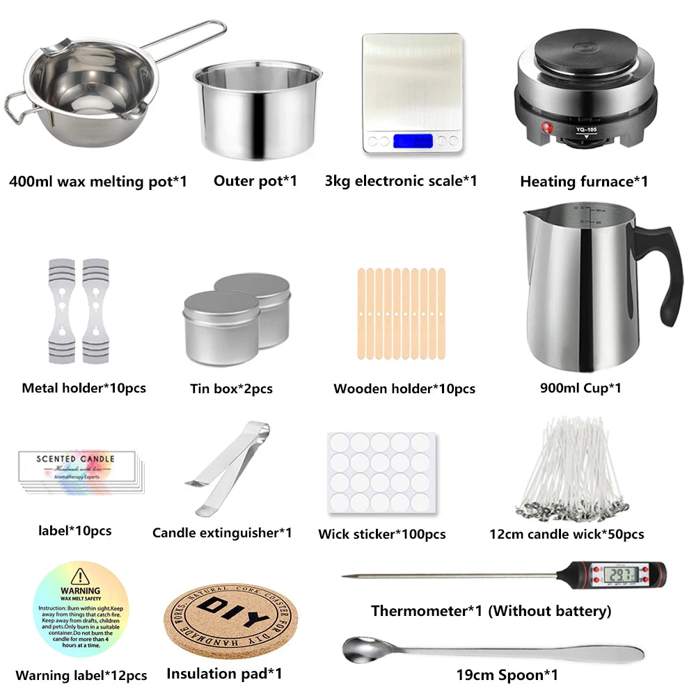 Candle Making Kit - Complete DIY Wax Melting Supplies Set