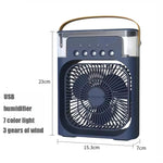 3-in-1 Portable Air Cooler - Mini Fan Humidifier with LED Light