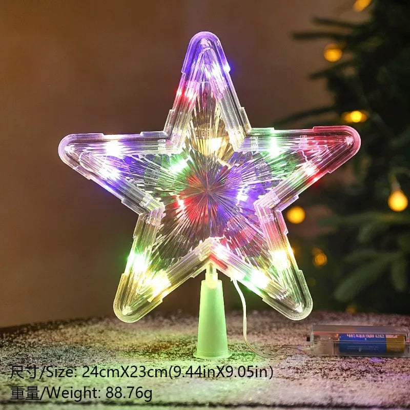 LED Christmas Tree Star Topper - Lighted Tree Top Decoration 15cm