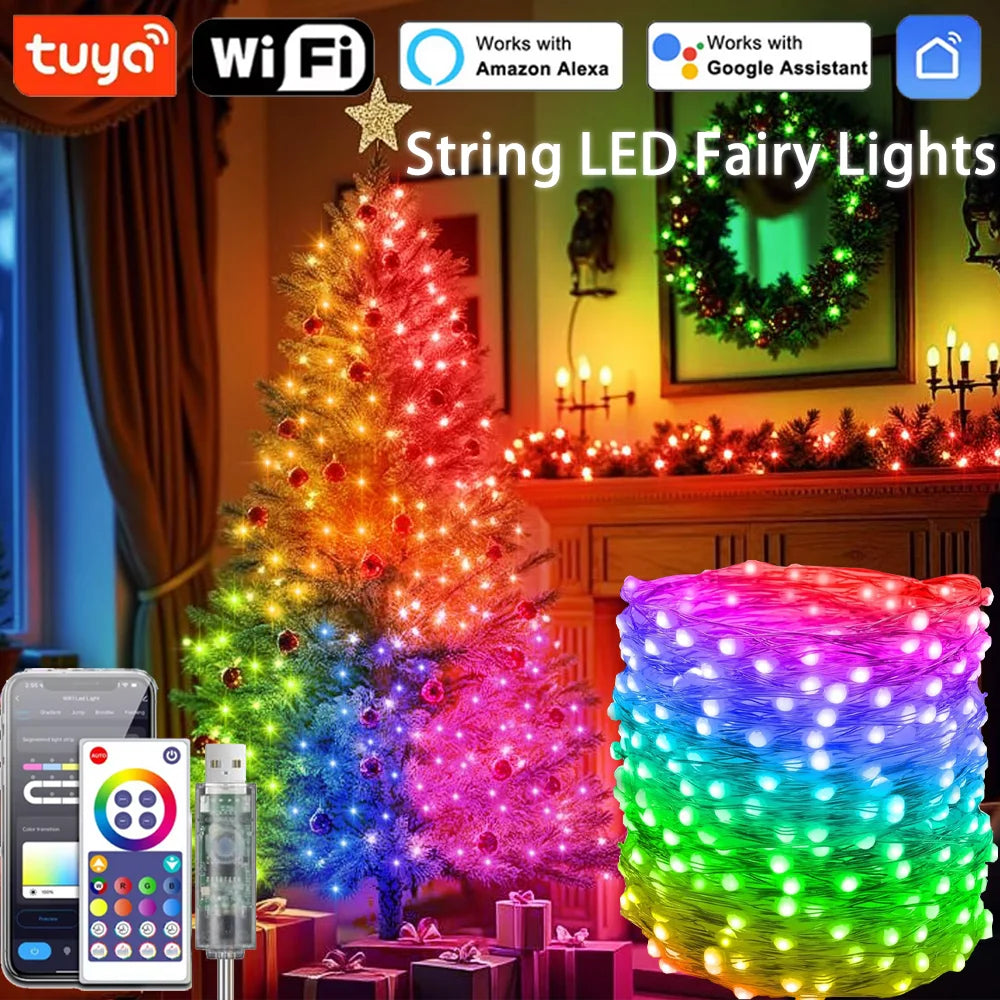Smart LED String Lights - WiFi RGB Remote Control Christmas Decor - Image 7