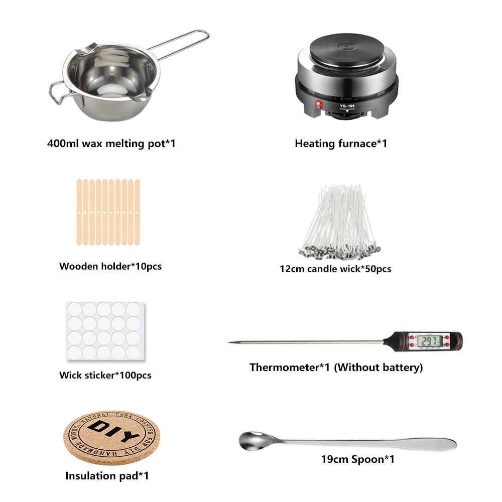 Candle Making Kit - Complete DIY Wax Melting Supplies Set