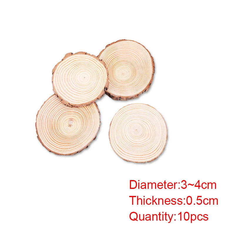 Natural Wood Slices - Round Pine Log Discs for DIY Crafts Decor