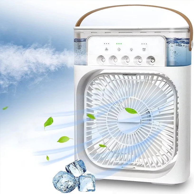 3-in-1 Portable Air Cooler - Mini Fan Humidifier with LED Light - Image 2
