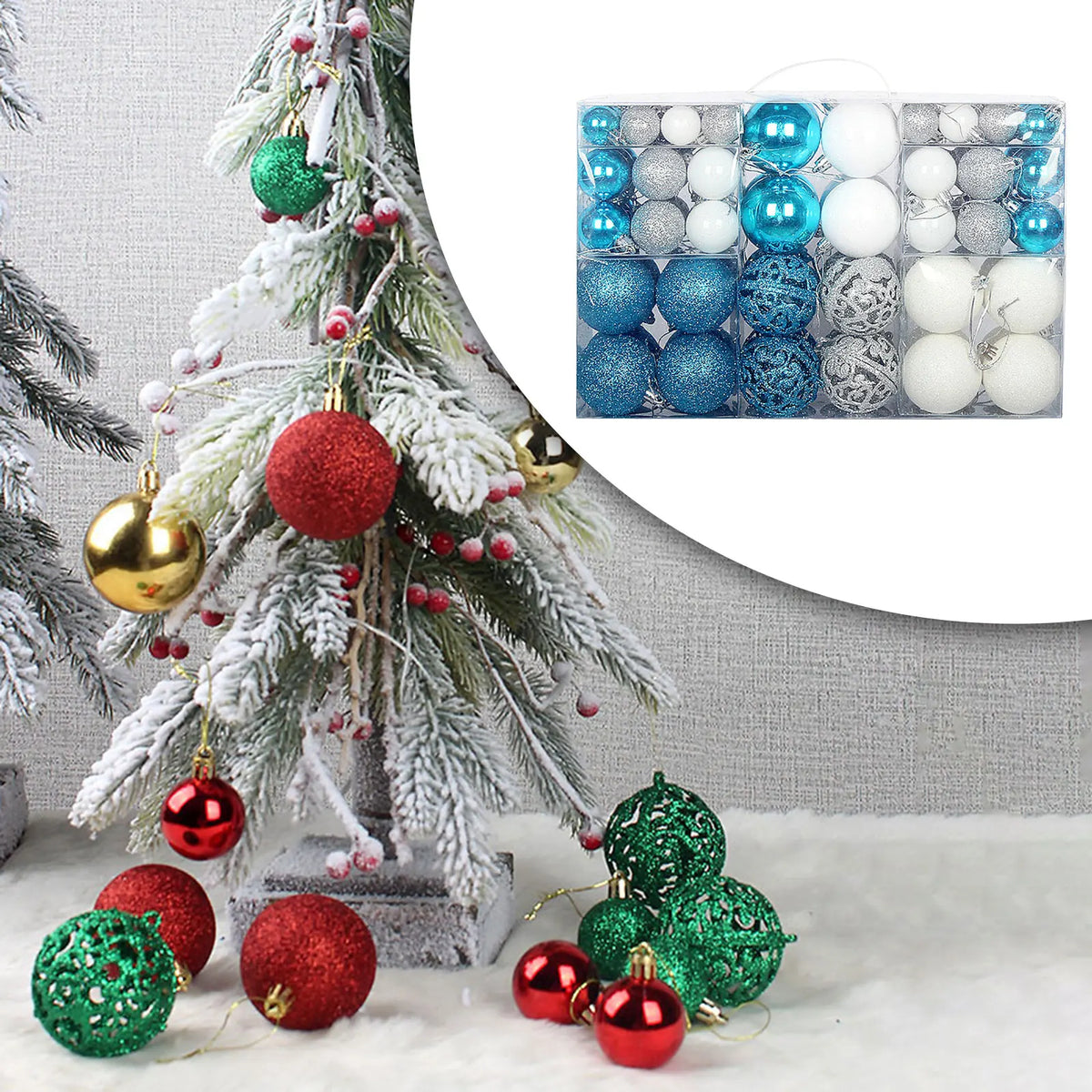 100Pcs Christmas Ball Ornaments Tree Decorative Shatterproof - Image 4