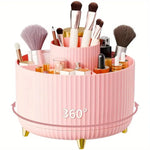 360° Rotating Makeup Organizer - Multi-Compartment Cosmetic Holder