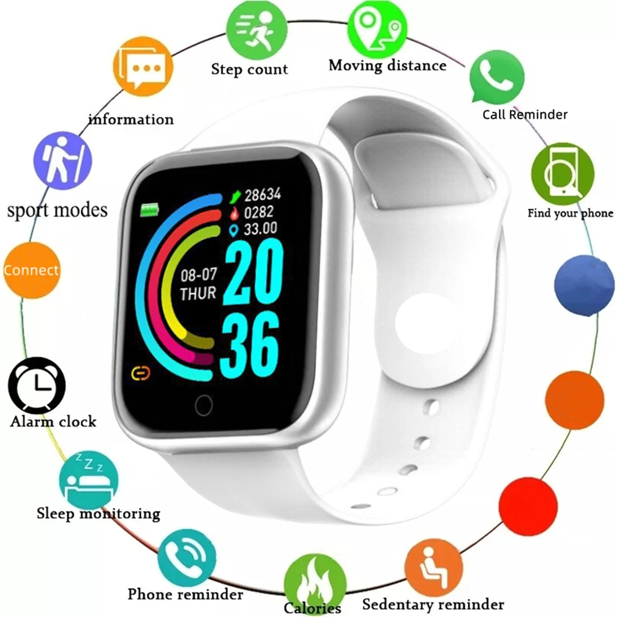 Affordable Smartwatch for Fitness Tracking and Message Notifications