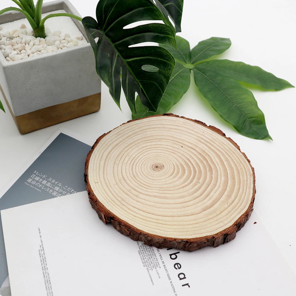 Natural Wood Slices - Round Pine Log Discs for DIY Crafts Decor - Image 5