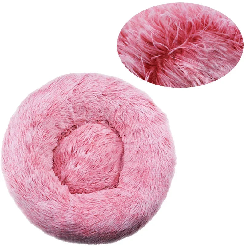 Large Dog Bed - Round Plush Pet Sleeping Mat Washable Cushion