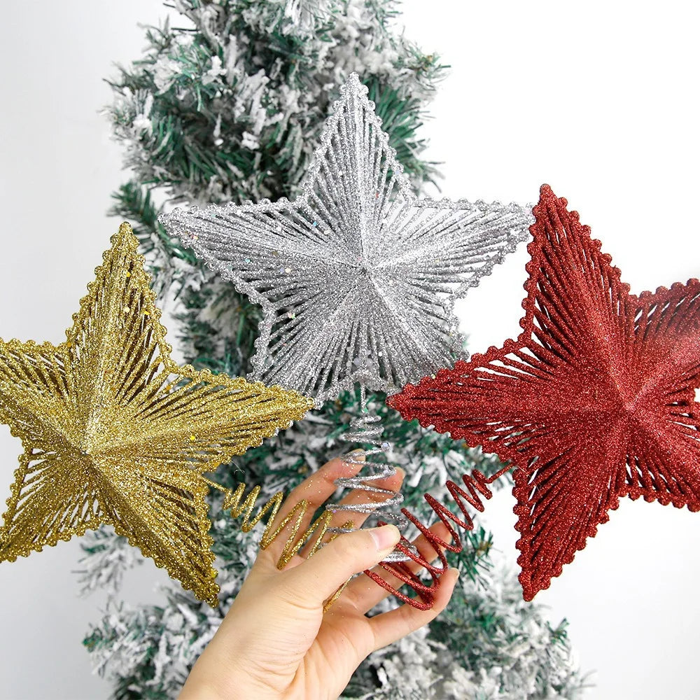 Christmas Tree Star Topper - Glitter Tree Top Ornament 15cm - Image 4