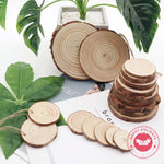 Natural Wood Slices - Round Pine Log Discs for DIY Crafts Decor