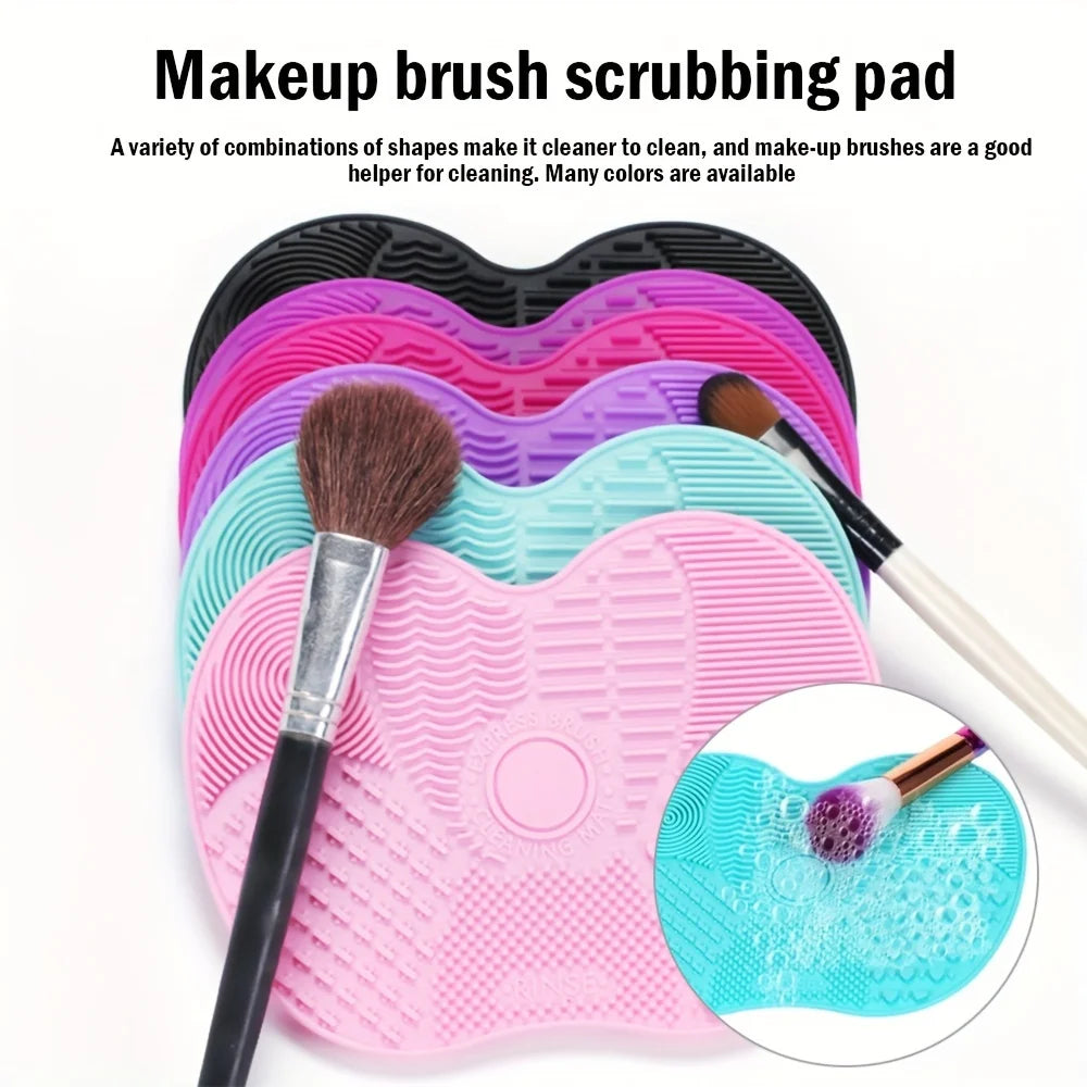 Silicone Makeup Brush Cleaner - Portable Washing Scrubber Mat - Image 2