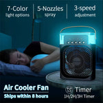 3-in-1 Portable Air Cooler - Mini Fan Humidifier with LED Light