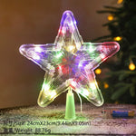 15cm Christmas Decoration Glowing Tree Topper Glitter Shining Star Xmas Tree Ornaments for Home Decor Navidad New Year 2026 Gift