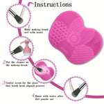 Silicone Makeup Brush Cleaner - Portable Washing Scrubber Mat - Image 3