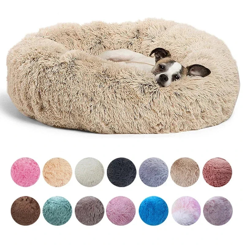 Large Dog Bed - Round Plush Pet Sleeping Mat Washable Cushion