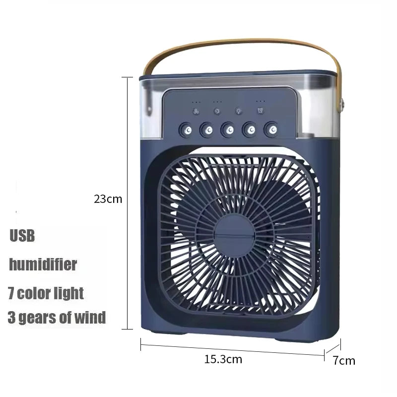 3-in-1 Portable Air Cooler - Mini Fan Humidifier with LED Light