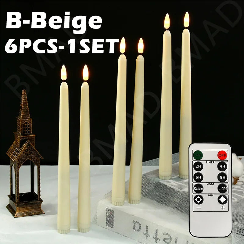 Flameless LED Candles with Remote - Battery Operated Flickering Set