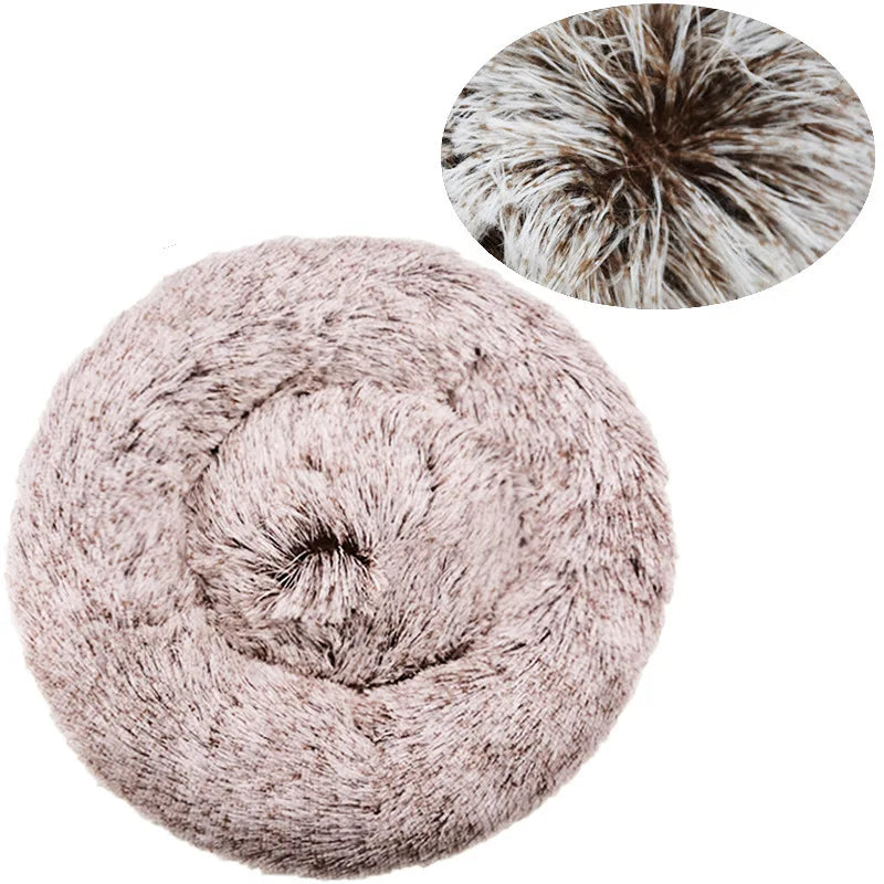 Large Dog Bed - Round Plush Pet Sleeping Mat Washable Cushion