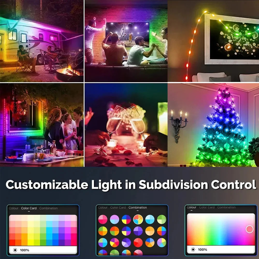 Smart LED String Lights - WiFi RGB Remote Control Christmas Decor - Image 4