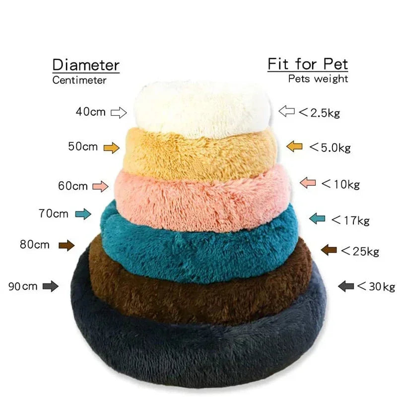Large Dog Bed - Round Plush Pet Sleeping Mat Washable Cushion - Image 6