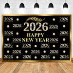 2026 New Year Backgrounds for Photographs Gold Glitter Balloons Clock - Image 6