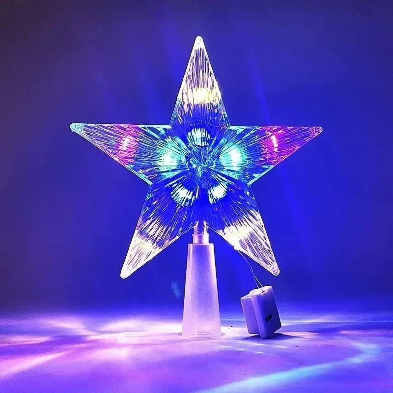 LED Christmas Tree Star Topper - Lighted Tree Top Decoration 15cm