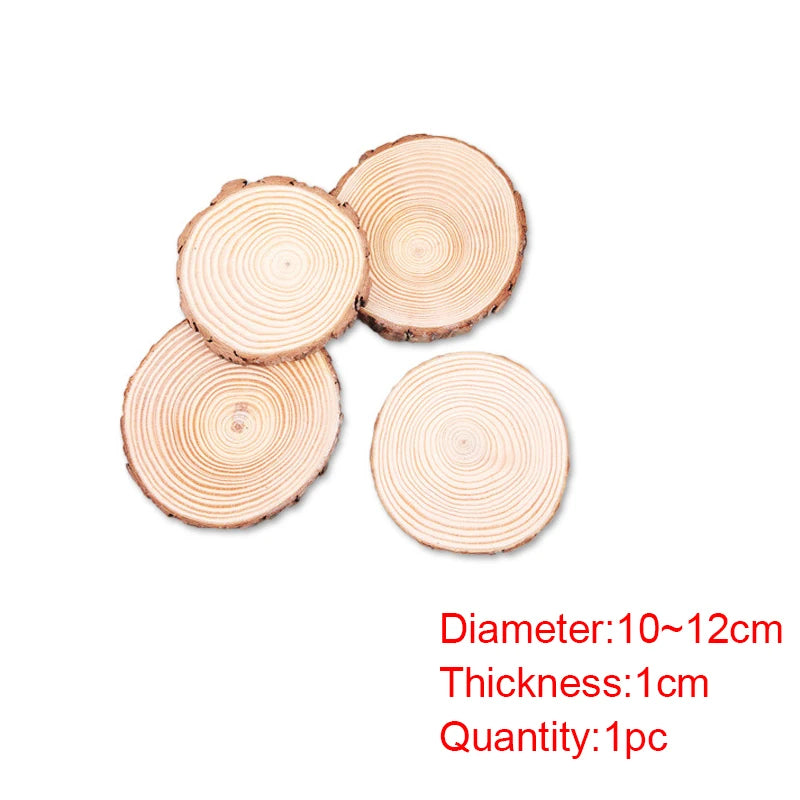 Natural Wood Slices - Round Pine Log Discs for DIY Crafts Decor