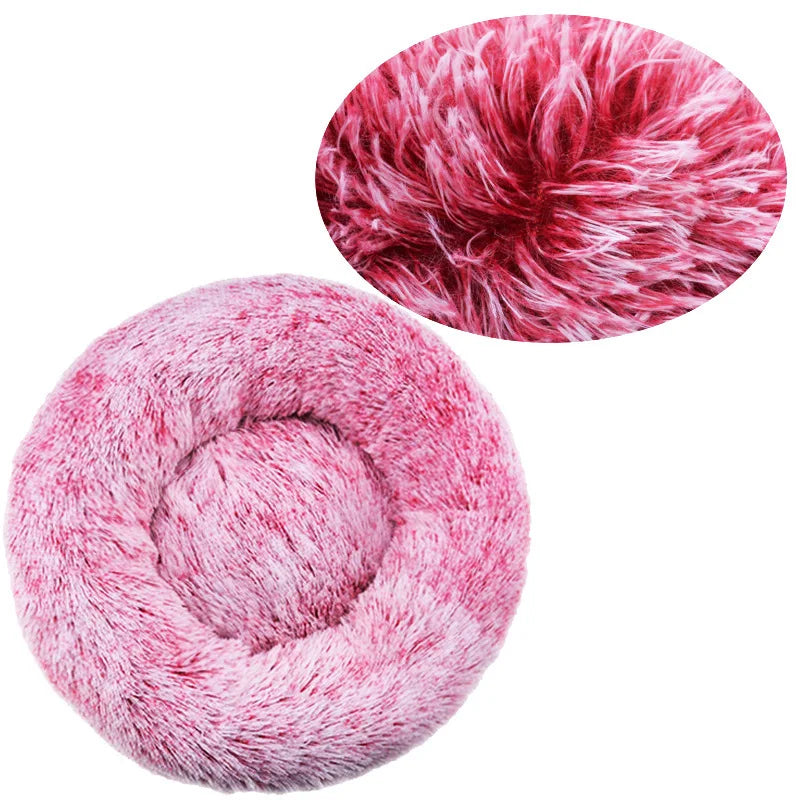 Large Dog Bed - Round Plush Pet Sleeping Mat Washable Cushion