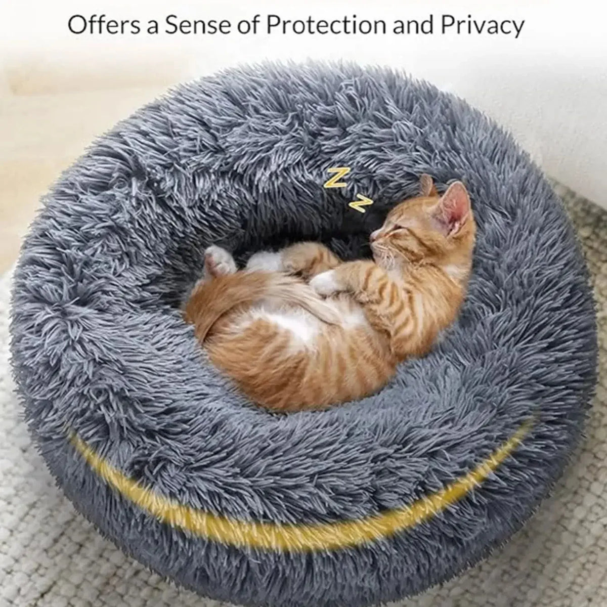 Large Dog Bed - Round Plush Pet Sleeping Mat Washable Cushion - Image 2